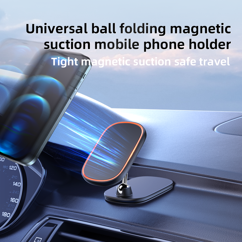 Foldable Magnetic Car Phone Holder with 1080 Degree Rotation for iPhone, Samsung, Huawei, Xiaomi