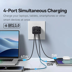 [GaN Tech] GaN6 Pro 65W 4-Port USB Charger Fast Charging Adapter + 100W Cable