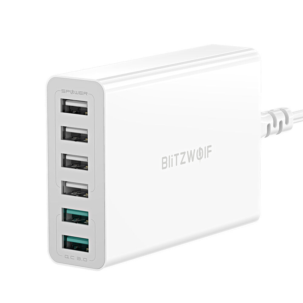 60 W 6-Port USB-Ladegerät mit Dual QC3.0, Desktop-Ladestation, EU-Steckeradapter