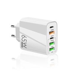 65W 5-Port USB PD Charger, Fast Charging Wall Adapter, EU Plug for iPhone, Samsung, Redmi, Oppo Devices