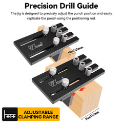 Aluminum Doweling Jig Kit - Precision Drill Guide for DIY Woodworking Projects