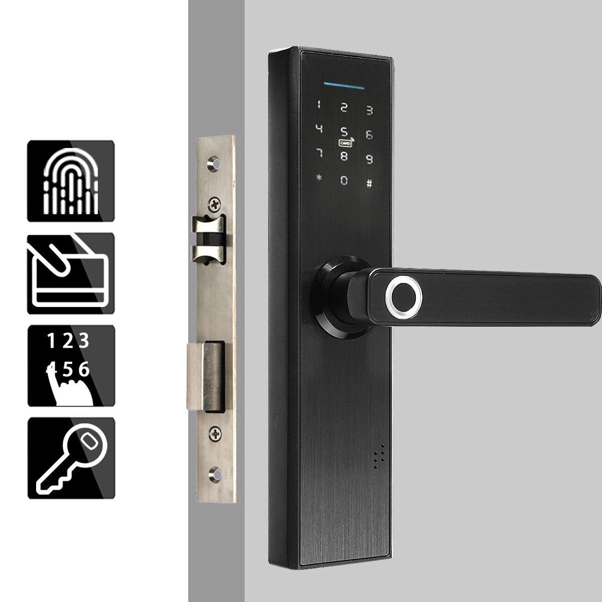 Electronic Smart Door Lock: Biometric Fingerprint, Digital Code, Smart Card, Key Access