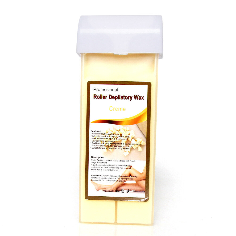 100g Depilatory Wax Cartridge - Hair Removal Cream with Beeswax, Strawberry, Rose, and Honey