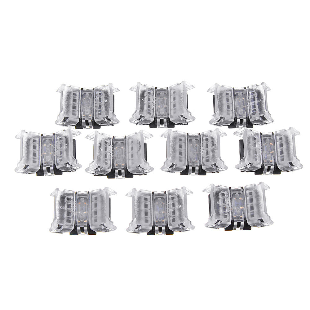 10PCS 3-Pin 10MM IP20 LED Tape Connector for 1903 2811 2812 RGB Strip Lights - Board to Board Terminal