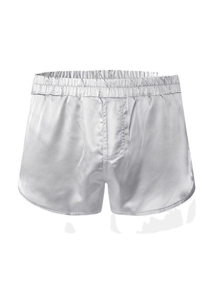 Einfarbige Seiden-Boxershorts für Herren – atmungsaktiv, leicht, elastischer Bund, lockere Passform