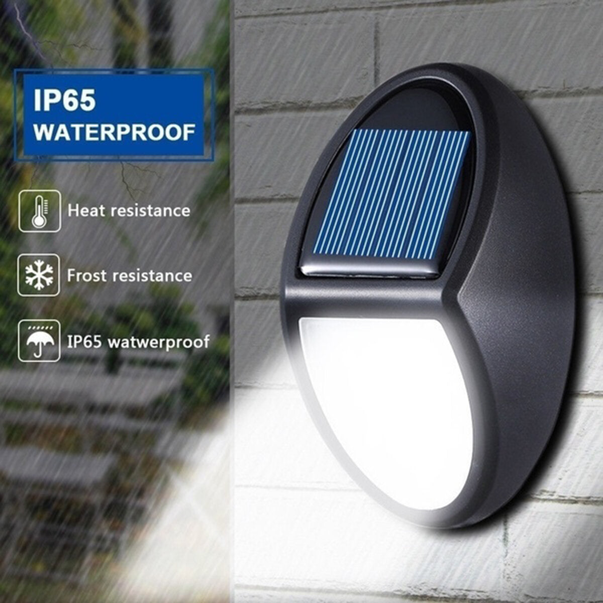 10 LED Solar Power Wall Light - Waterproof Outdoor Garden Yard Pathway Lamp