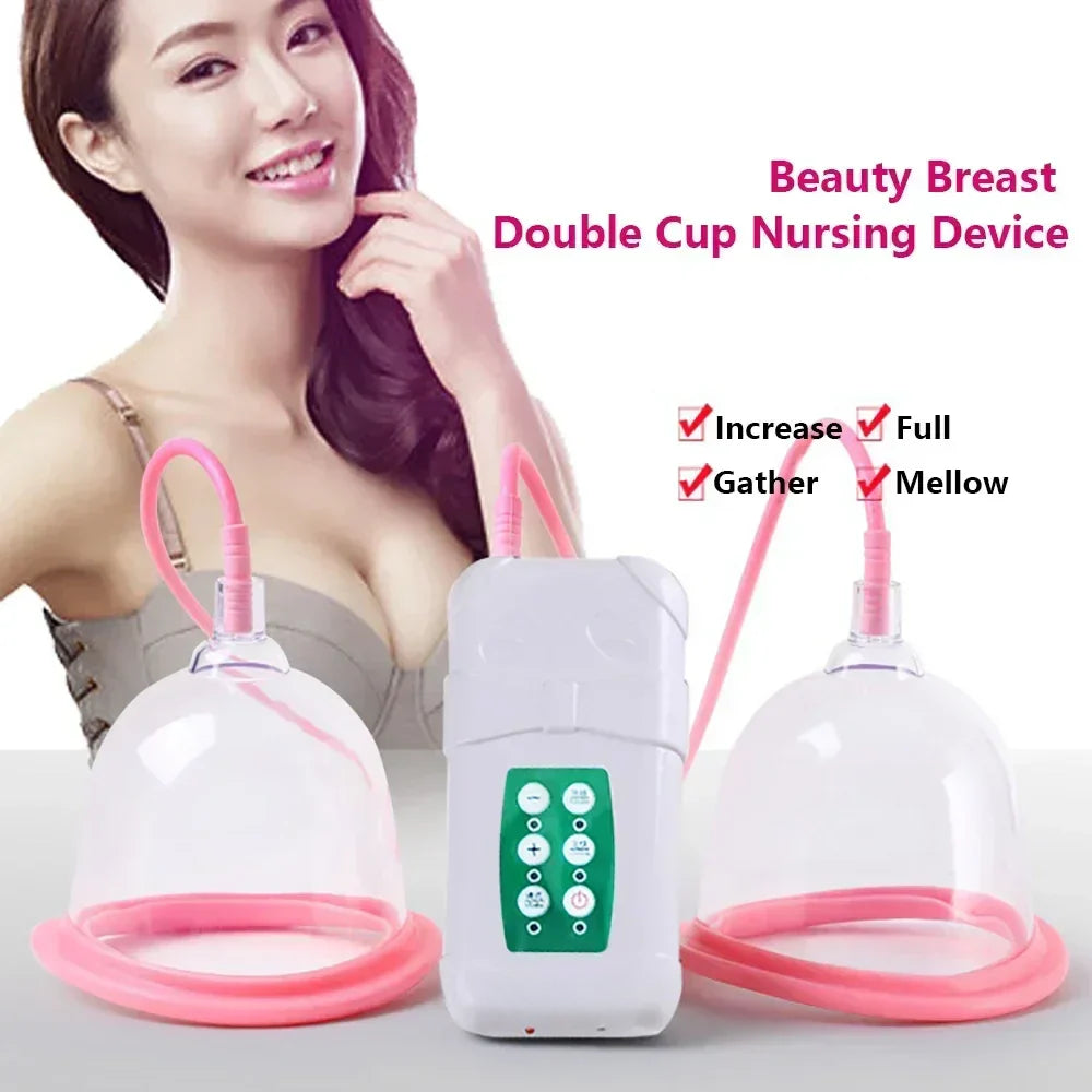 Electric Breast Enlargement Vacuum Pump with AB/CD Cups for Women, Body Massage and Butt Enhancement