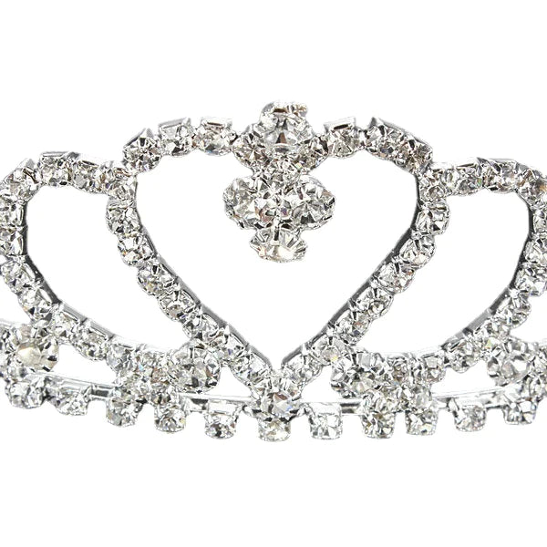 Wedding Bride Heart-shaped Crystal Rhinestone Tiara Crown Hair Accessory