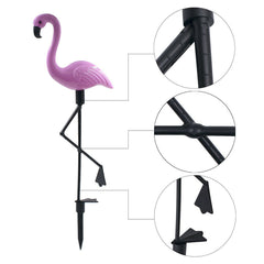 1/3Pcs Pink Flamingo Solar Garden Stake for Lawn, Patio, Yard, Walkway, Landscape Path