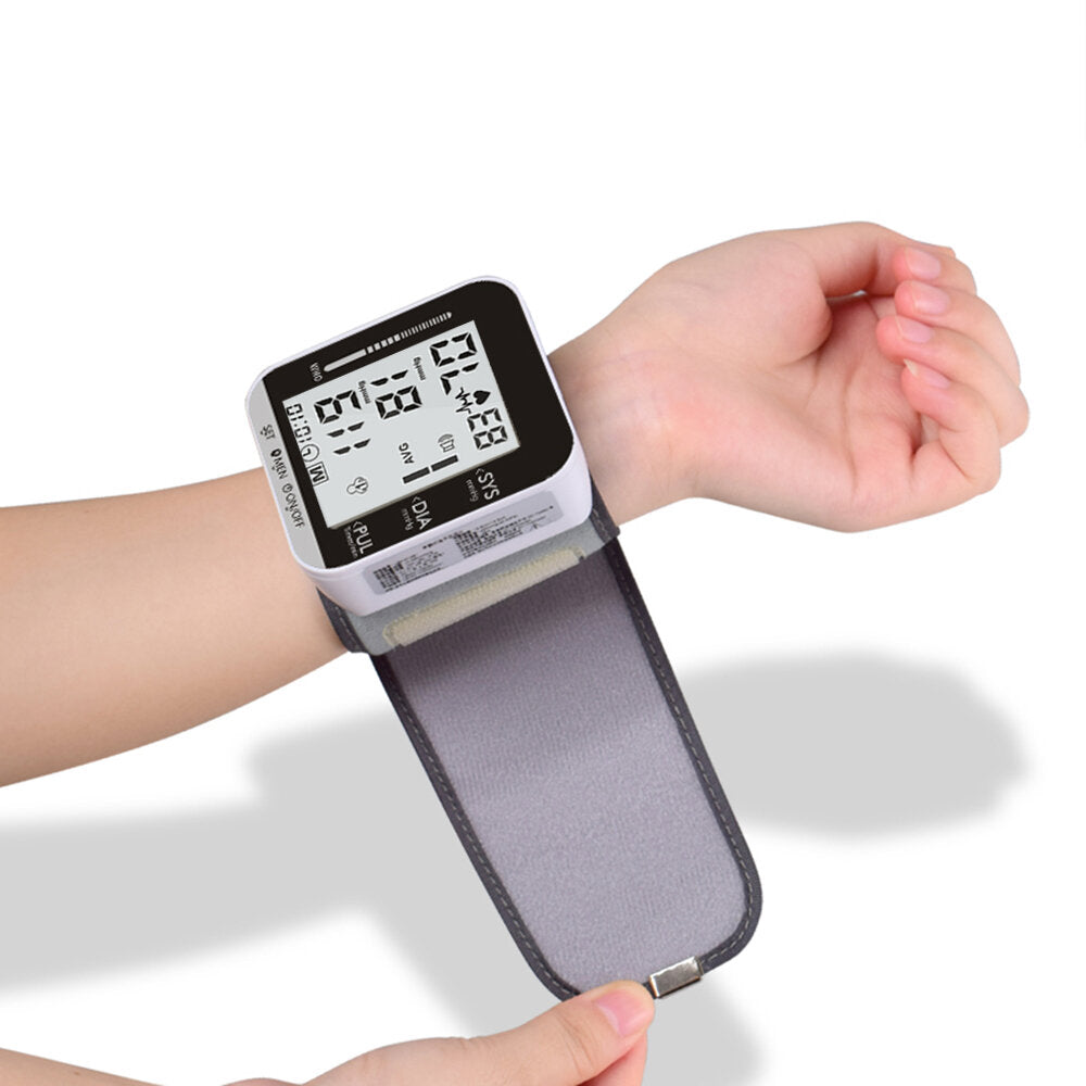 Portable Digital Wrist Blood Pressure Monitor - Heart Rate, Pulse Meter, Tonometer for Home Health Care