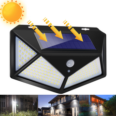 180 LED Solar Powered Outdoor Wall Lamps with PIR Motion Sensor - Waterproof Garden Security Lights