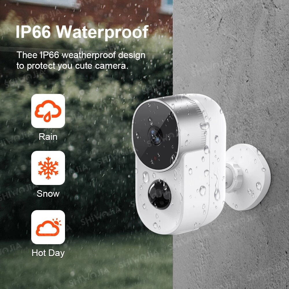 1080P 2MP WiFi IP Camera with AI PIR Motion Sensor, 2-Way Audio, Battery Powered, Outdoor Waterproof Security CCTV