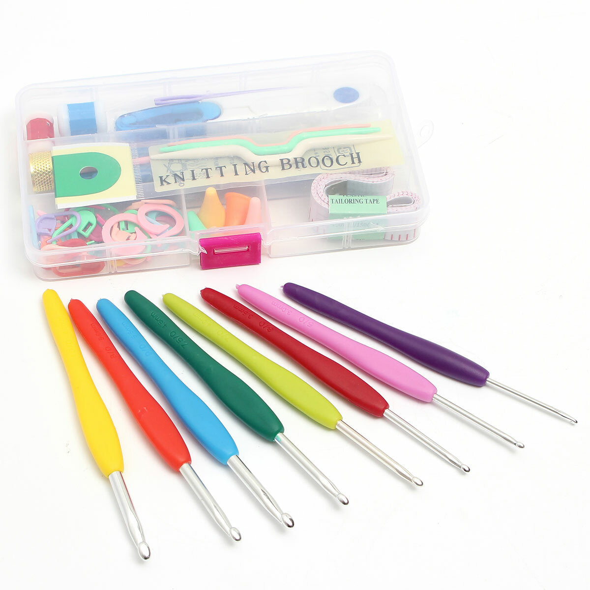 16 Sizes Aluminum Crochet Hooks Kit for Sweaters, Scarves, Hats - DIY Craft Knitting Needles