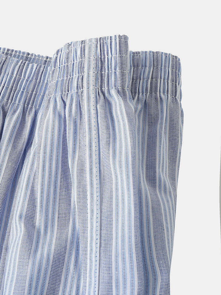 Herren-Boxershorts aus 100 % Baumwolle, bunt, gestreift, lockere Passform, elastischer Bund, atmungsaktiv