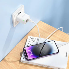 10.5W Dual USB-A Fast Charger EU Plug for iPhone, Huawei, Samsung, Xiaomi