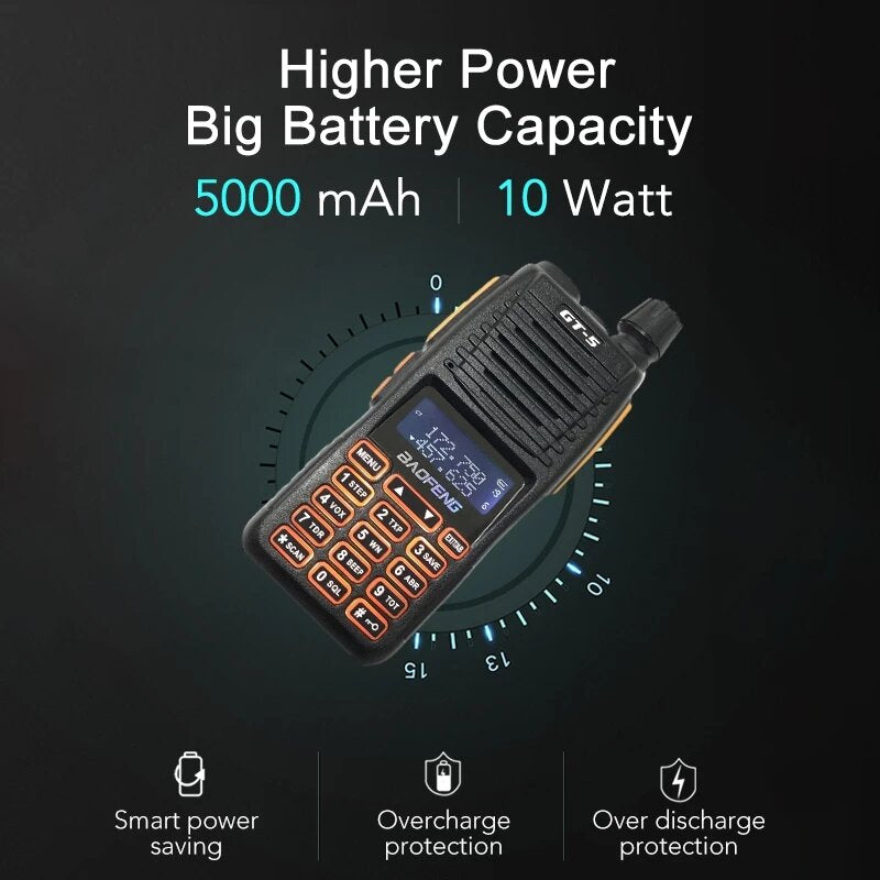 10W Long Range Walkie Talkie Ham Radio with Flashlight, Dual PTT, HF Transceiver, 30KM Range, Portable Upgrade