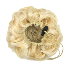 8-Color Flower Bud Head Short Curly Hair Wig with Seven Flowers Drawstring Piece