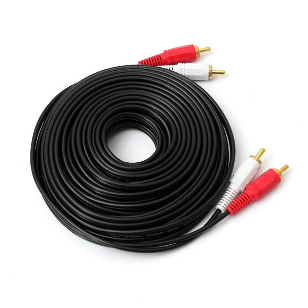 10M/33Ft Dual RCA to RCA AV Cable for HDTV, DVD, VCR, Stereo Audio Video