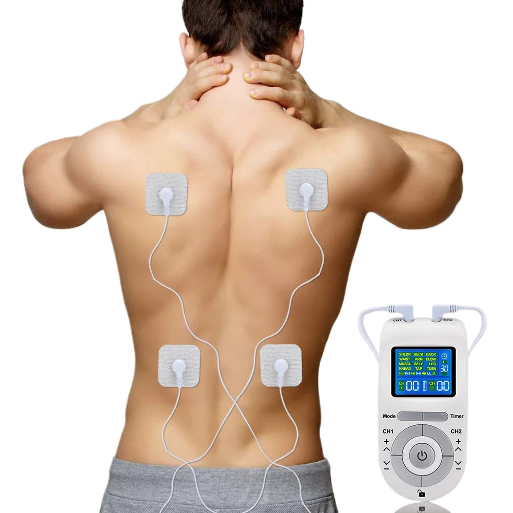 4-Mode TENS Pulse Machine, EMS Muscle Stimulator, Acupuncture Physiotherapy Body Massager, Digital Therapy Electrostimulator