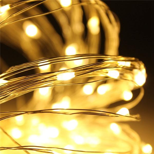 10M 100 LED Silver Wire Waterproof Christmas Outdoor String Fairy Lights DC12V