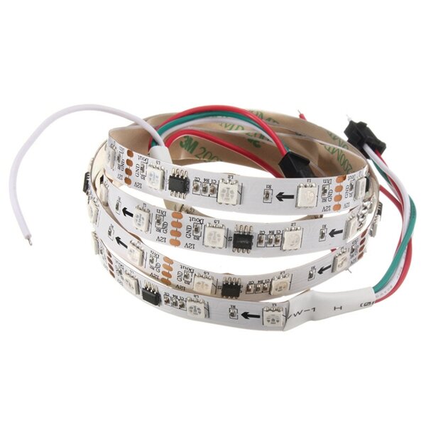 1M 9.6W DC 12V WS2811 48 SMD 5050 RGB LED Strip Light - Individually Addressable & Flexible