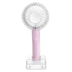 2-in-1 USB Rechargeable Mini Handheld Fan with Mirror and Light - Portable Desk and Personal Cooling Fan