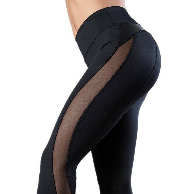 Yogahose mit hoher Taille für Damen – schnelltrocknende Lauf-Fitness-Leggings aus Netzleder, Hüft-Push-Up, Strumpfhose mit hoher Elastizität