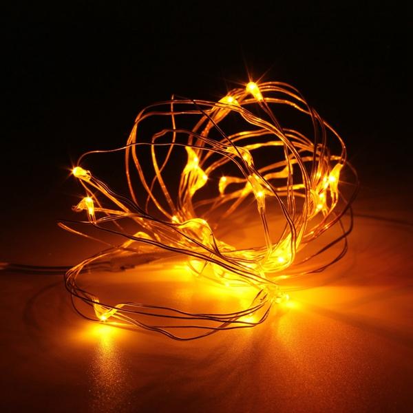 10M 100 LED Battery-Powered Waterproof Silver Wire Fairy String Lights for Christmas Party Decor