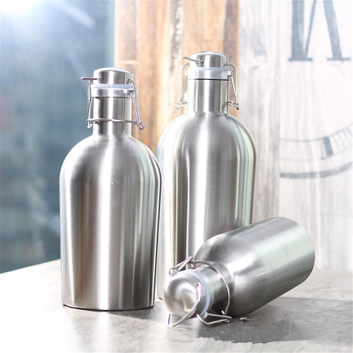 1L Single Layer Stainless Steel Beer and Wine Beverage Pot Bottle Barrel