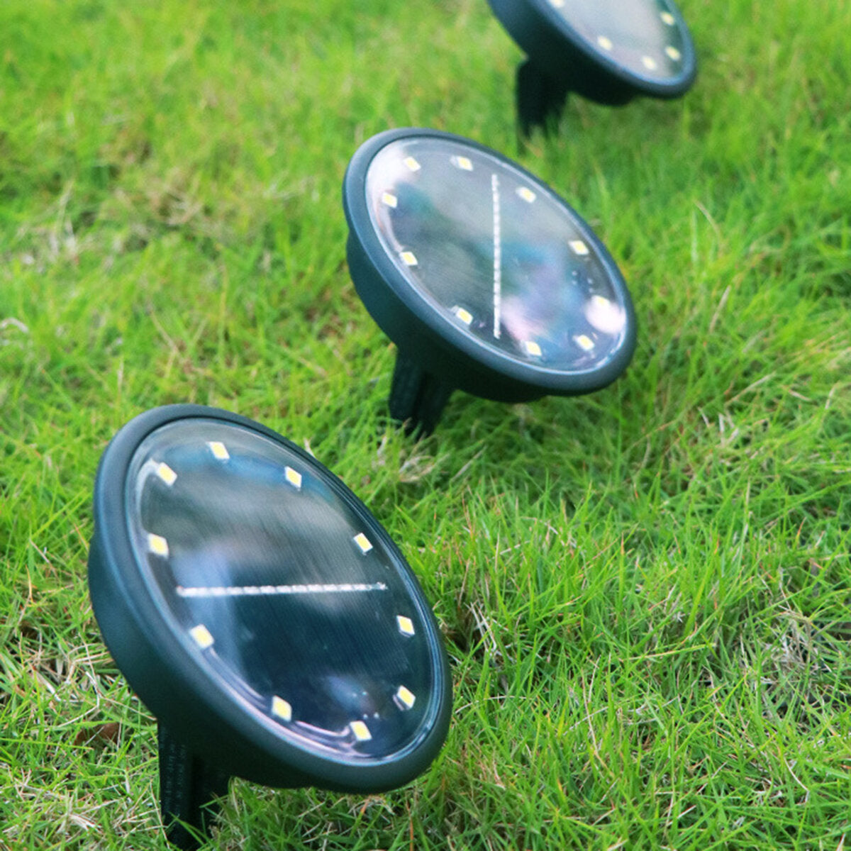 10 LED Solar Lights - Waterproof Outdoor Ground Garden Lawn Deck Path Yard Lighting