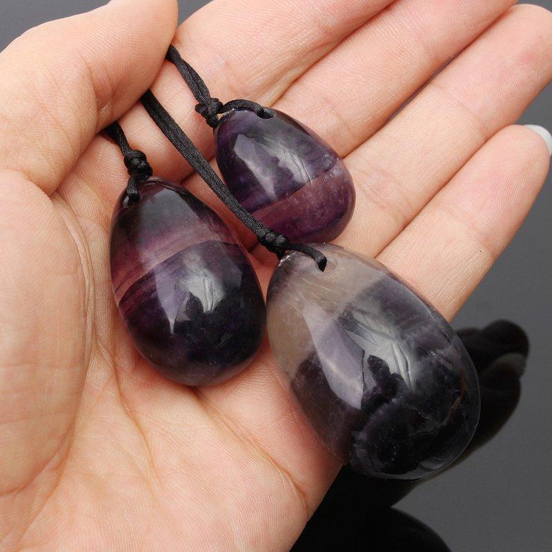 3PCS Portable Multicolor Fluorite Jade Eggs Exercise Spheres Balls