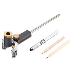 2-in-1 Woodworking Scriber Tool for Straight Lines & Arcs with Pencil