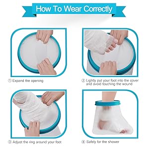 Waterproof Foot Cast Cover - Reusable Wound Protector for Shower & Bath