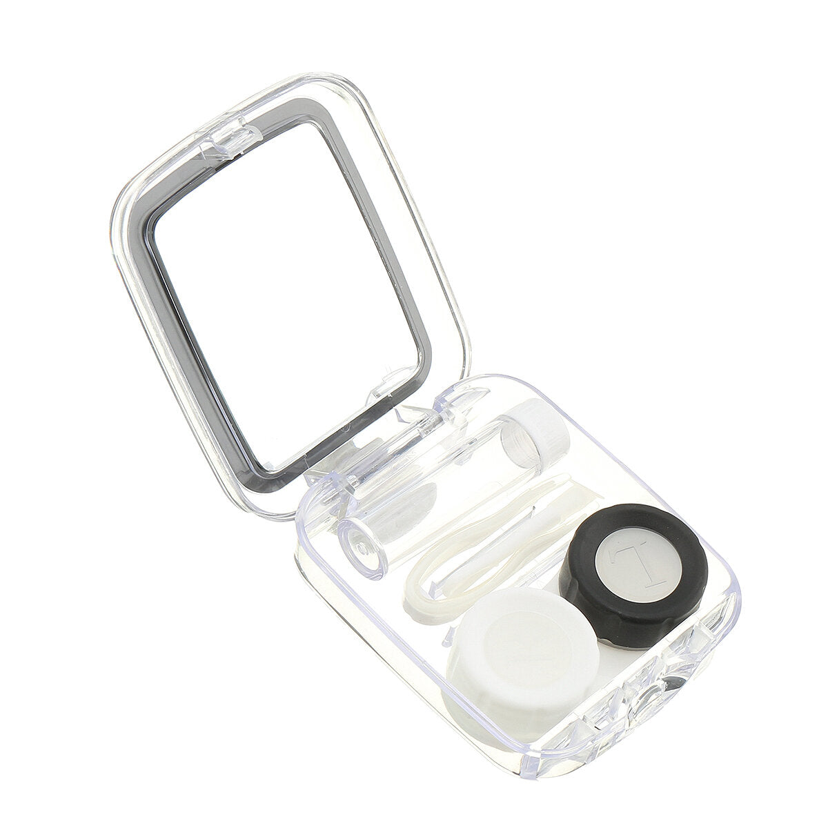 Mini Lens Travel Case Kit with Mirror - Compact Holder and Container Set