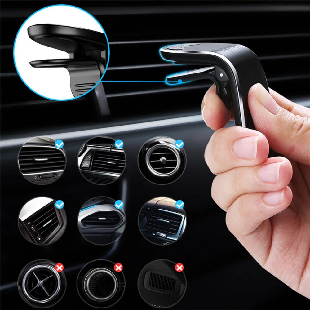 360 Degree Magnetic Car Phone Holder Stand for iPhone 14/13, Samsung S22, Xiaomi 12S - Universal Mount