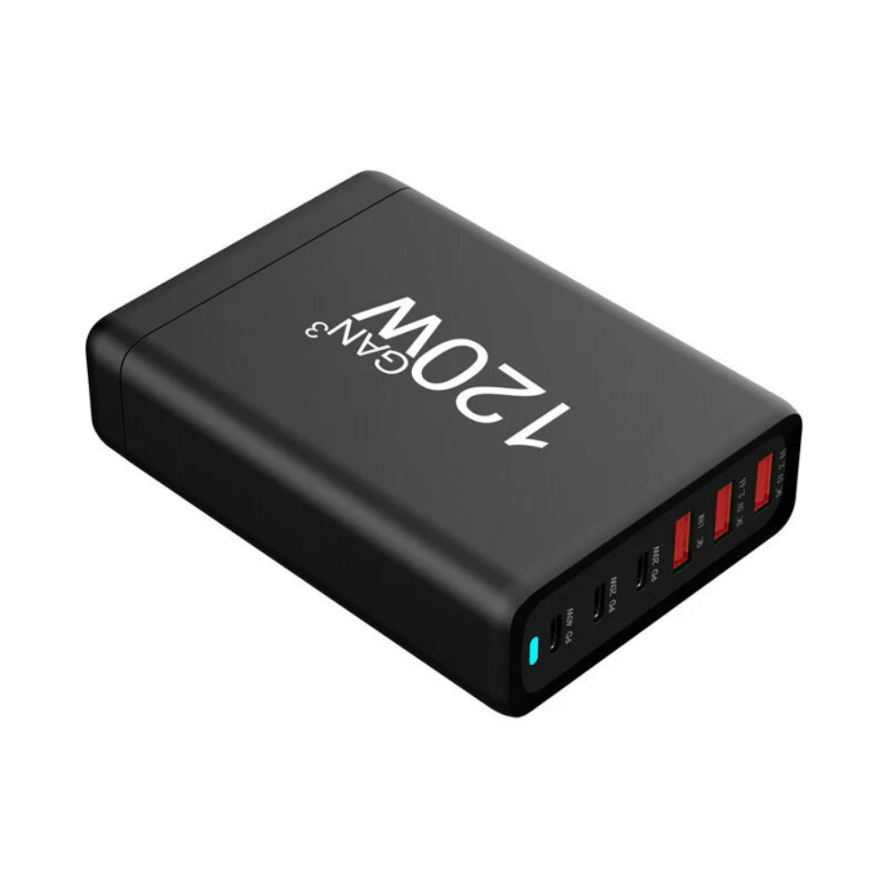 120 W GaN 6-Port USB PD-Schnellladegerät für iPhone, Xiaomi, Huawei, MacBook