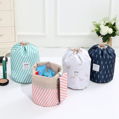 Oxford Cloth Travel Cosmetic Organizer - Cylinder Drawstring Bag