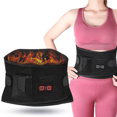 Adjustable Waist Support Belt with 3 Heating Modes and Back Massage for Lumbar Brace