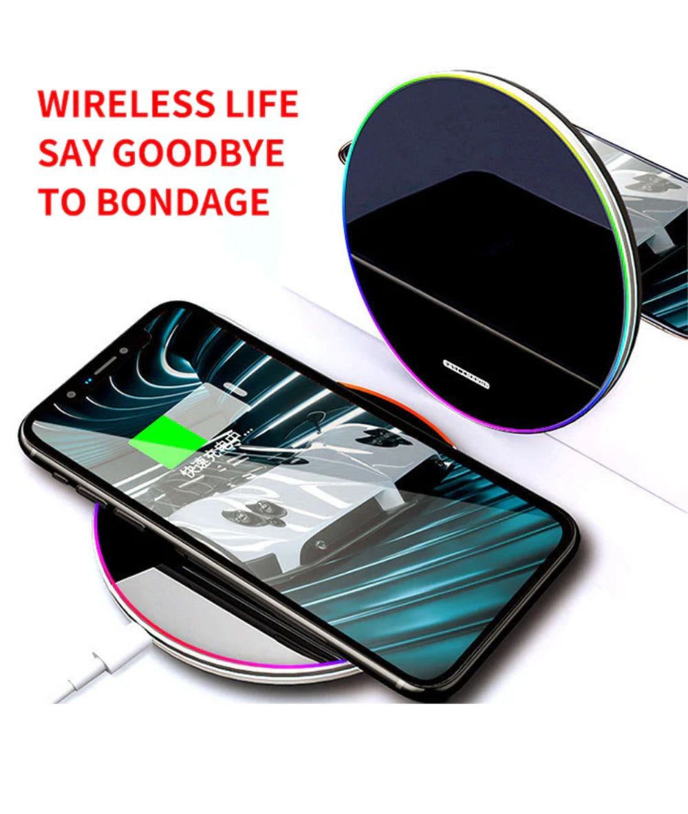 Fast Wireless Charger Pad for iPhone 14 Pro Max, Samsung, Xiaomi - 15W/10W/7.5W/5W Charging Speeds