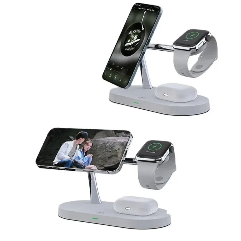 3-in-1 Wireless Charger Stand for iPhone 15/14/13/12 Pro, Samsung, and Apple Watch