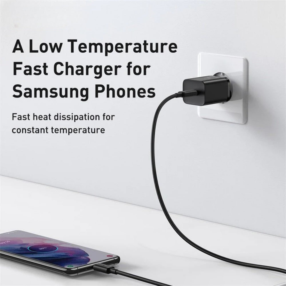 25W USB-C PD3.0 QC3.0 Fast Charger with 1M Type-C Cable - EU Plug