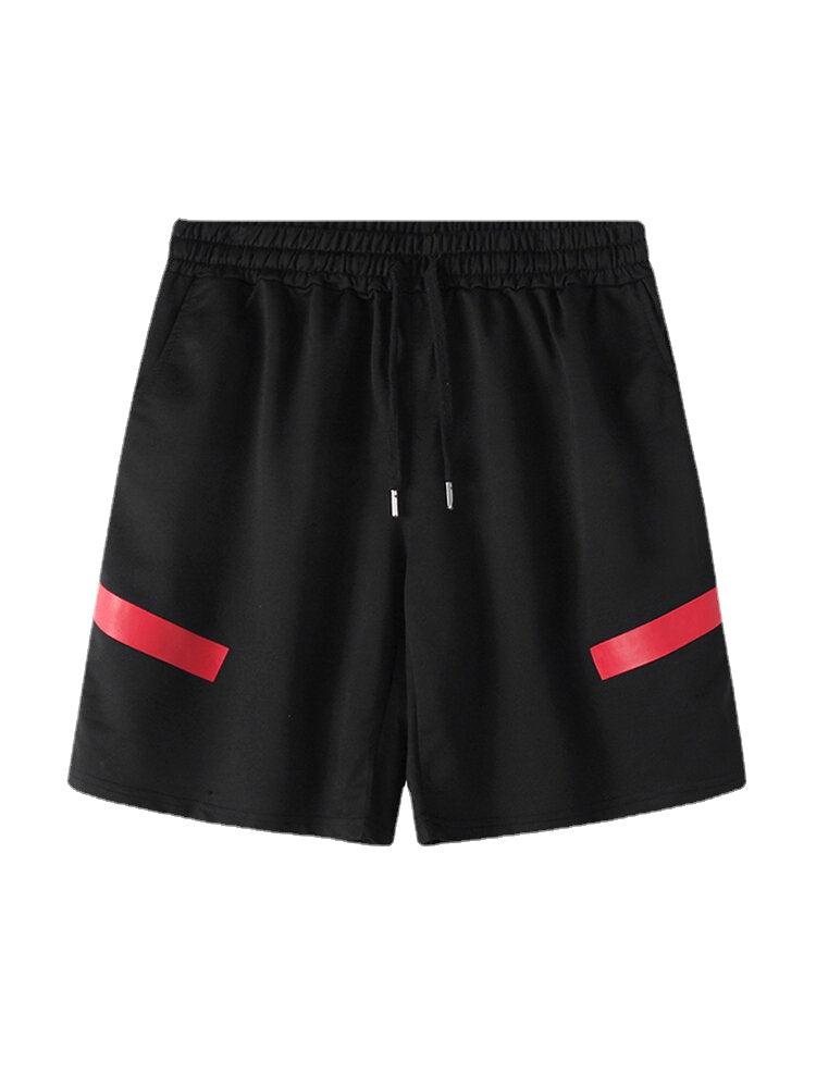 Men's Black Sport Shorts with Drawstring and Pockets