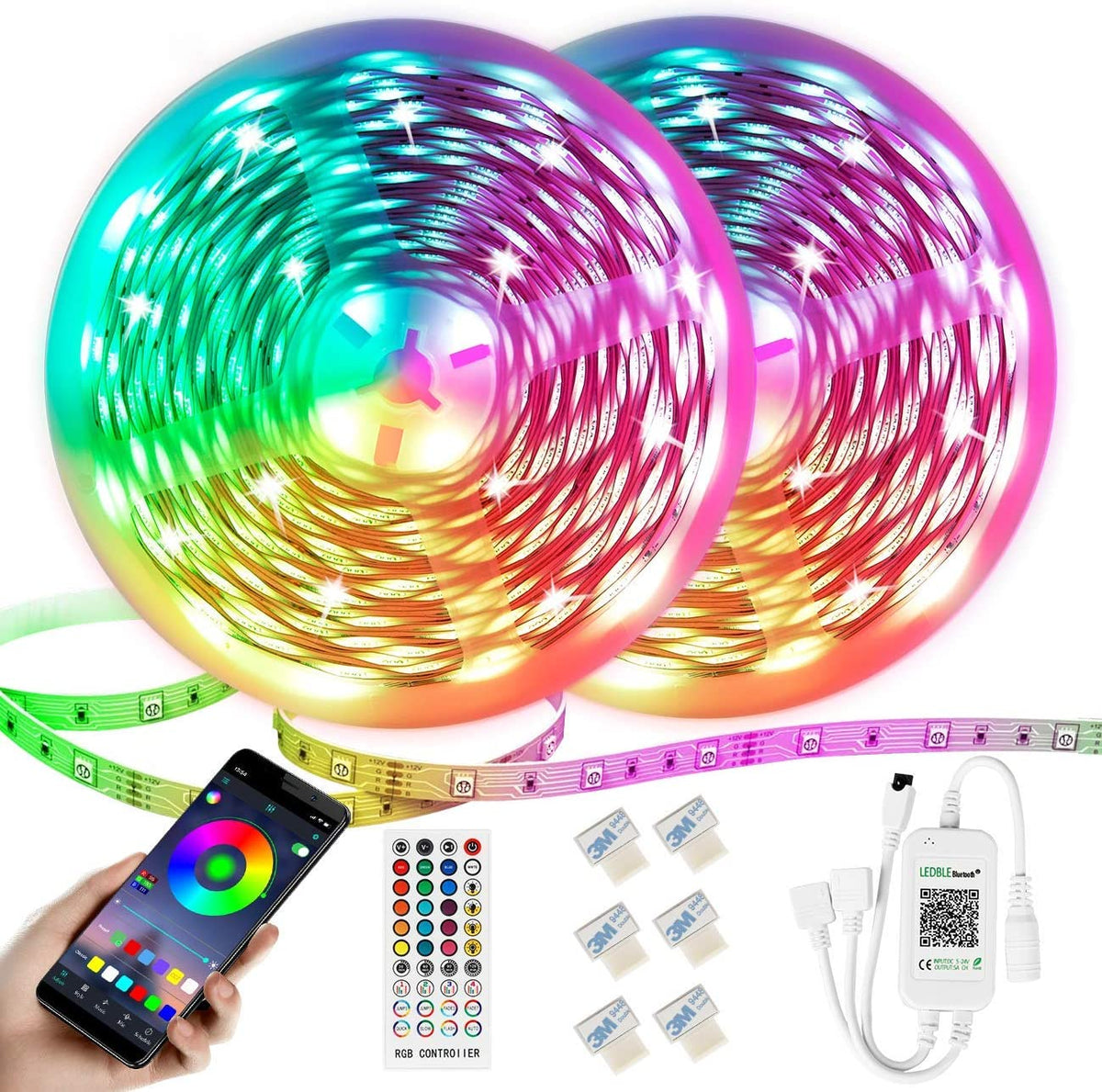 1m/2m WiFi Smart LED Strip Light, 16 Million Colors, US/EU Plug, Christmas Decorations, Clearance Christmas Lights