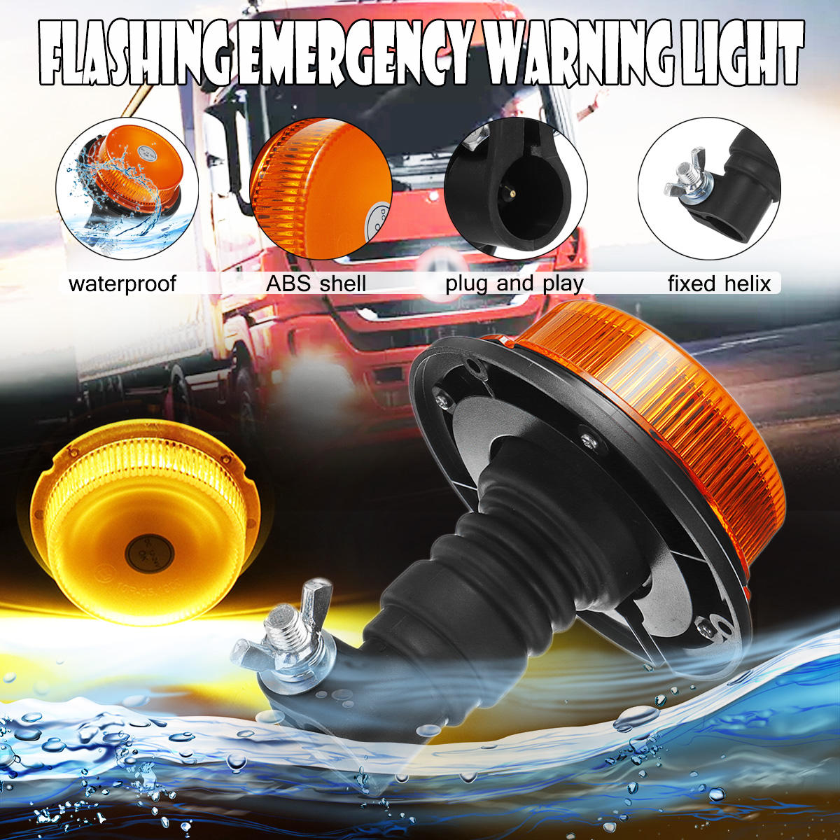 18 LED Emergency Warning Strobe Light Beacon for Forklift, Truck, Tractor, Boat