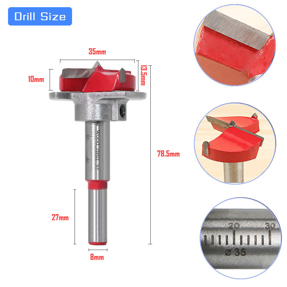 35mm Hinge Drilling Jig Set - Concealed Guide, Woodworking Hole Opener for Door Cabinet Accessories