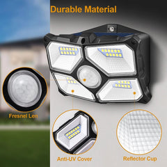 2/4Pcs 40 LED Solar Wall Light, 10M Sensor, 120 Degree Angle, 150 Lumen, 4 Luminescent Surfaces