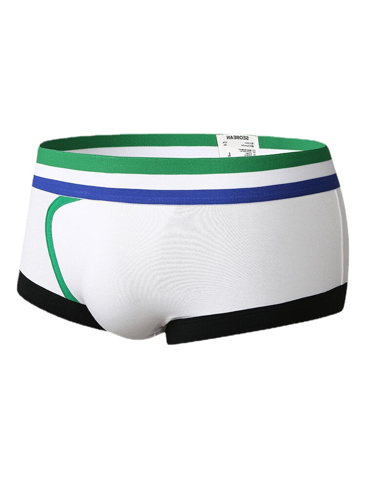 Nahtlose Boxershorts aus Baumwolle für Herren mit Aufdruck auf der Rückseite – weiche Unterwäsche mit mittlerer Taille