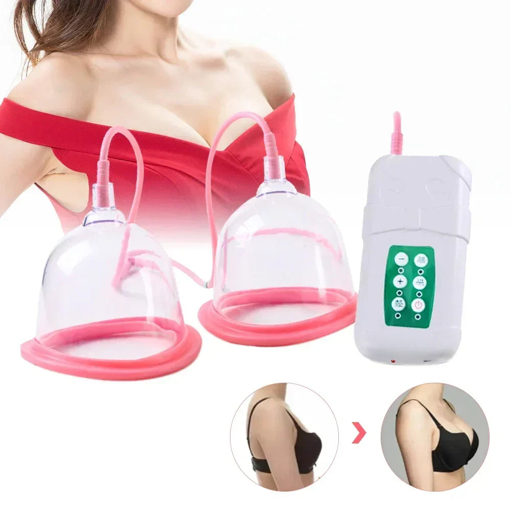 Electric Breast Enlargement Vacuum Pump with AB/CD Cups for Women, Body Massage and Butt Enhancement