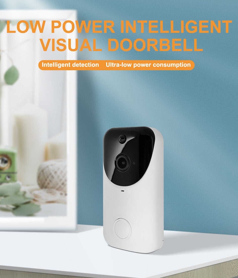 1080P 2MP WiFi Wireless Video Doorbell Camera, IP65 Waterproof, Infrared Night Vision, Intelligent Security Surveillance