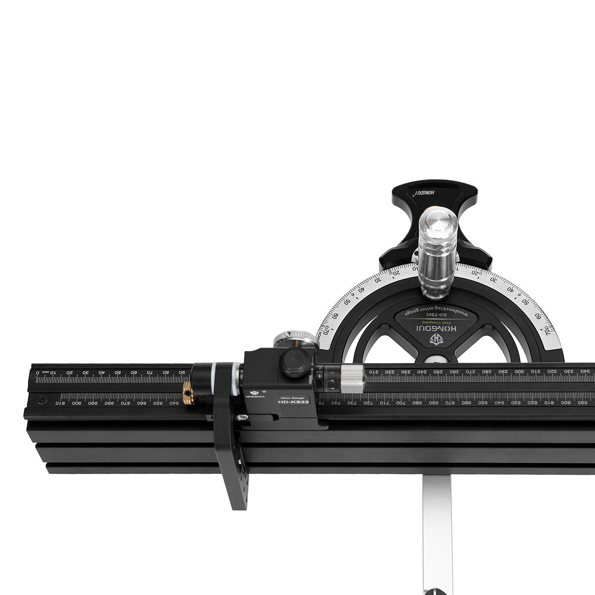 Precision Miter Gauge with Extended Fence for Woodworking Table Saw & Router Table Angle Setting